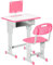 HOMCOM Bureau et Chaise pour Enfant avec Support de Lecture, casier, Crochet et Porte Stylo - Hauteur réglable - 60 x 45 x 90-102 cm - Rose