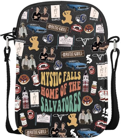 GJTIM Vampir-TV-Show-inspiriertes Geschenk, Vampir-Fandom-Geschenk, TV-Merchandise-Artikel, Mystic Falls-Tragetasche, Mystic Falls CB, Large