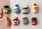 Colourful Decorative Fridge Magnets, Set of 8pcs, Premium Quality Strong Magnets, Bottles and Jars Designs