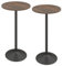 TANGZON Round Bar Table, 60CM Steel Frame Bistro Pub Table with Fixed Top, Metal Base & Non-Slip Mat, Dining Desk for Home Kitchen Pub Bistro, Easy Assembly (2, Rustic Brown, 60 x 60 x 101cm)