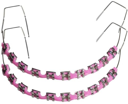 Sanfly 10 Tipos De Soporte, Gancho De Soporte De Metal Rosa, Decoración Temporal De Dientes con Alambres De Metal Y Ligaduras De Ortodoncia, Decoraciones Dentales