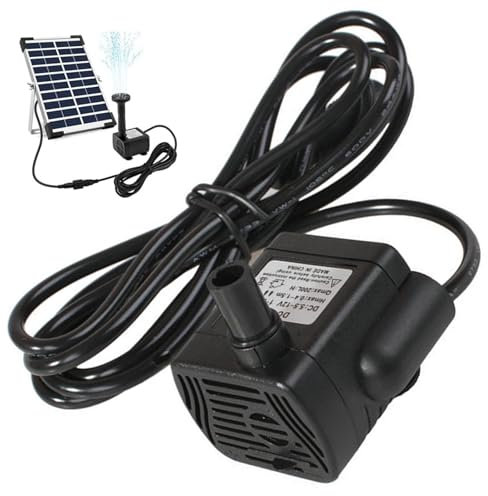 DC 5.5-12V 3W Mini Bomba de Agua Solar, Bomba de Fuente Impermeable silenciosa, 300 l/h de 4,9 pies Distancia de pulverización para acuarios, estanques, características de Agua de jardín (sin pa