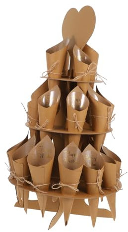 Ciieeo Wedding Party Confetti Petal Tray Holder Craft Paper Petal Cones for Diy Wedding Decorations Hollow Confetti Holders Stand Tray