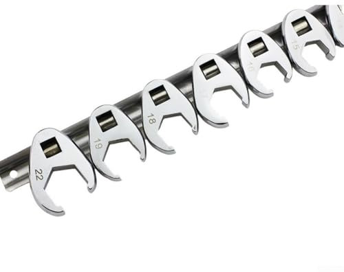 Zilimontt 10-teiliges metrisches Hahnenfußschlüssel-Set, Antrieb 10–22 mm, Maulschlüssel, verchromter Karbonstahl, für enge Platzverhältnisse, Autoreparatur