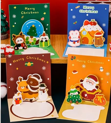 Weihnachtsstifte, Radierbare Stifte Weihnachten, mit wärmeempfindlicher Tinte, Blaue Radierbarer Kugelschreiber, Weihnachtsfeier Geschenk, für Studenten, Schule Büro (color-black-Grußkarten)