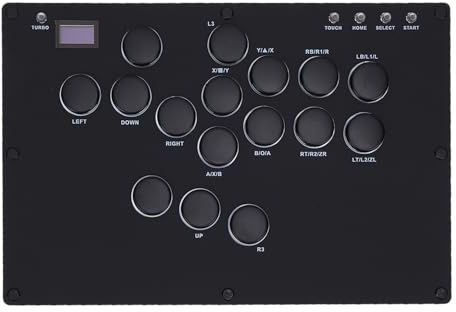 Diyeeni Arcades Fight Stick, Joystick per Giochi di Combattimento PC con Luce RGB, Sostituibile a Caldo, Controller Senza Leva a 5 modalità per SteamDeck per ROG ALL per per Android