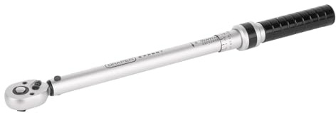 Draper Expert 3/8 Ratchet Torque Wrench - 20–142Nm Micrometer Adjustable, Knurled Handle, ISO 6789 Certified, Clockwise Application with Case & Calibration Certificate