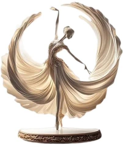 Faroby Ballerina-Figur, Elegante Balletttänzerin aus Acryl, Ballett-Tanzmädchen-Ornament für Zuhause