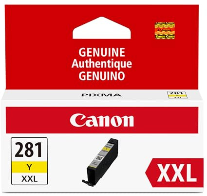 Canon CLI-281 XXL Genuine Yellow Ink Tank, Compatible with TR8520, TS9120,TS8120, TS6120, TS9521C/a, TS9520/a, TS8220, TS6220, TS8320, TS6320, TS702/a, and TR8620/a Series Printers