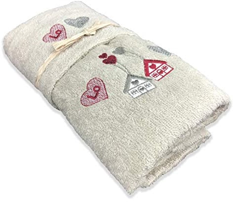 Tex family SET ASCIUGAMANI TIROLO TIROLESE LOVE TORTORA