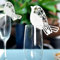 Sharplace 50pcs Weiß Vogel TischKarteikartenn ans Glas PlatzKarteikartenn NamensKarteikartenn Weinglas Cup Champagnerglas KarteikarteniKarteikartenn Glasanhänger Tischdeko