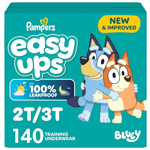 Pampers Training Pants - Easy Ups Boys & Girls Bluey - Size 2T-3T, 140 Count, Children's Potty Underwear (Packaging May Vary)