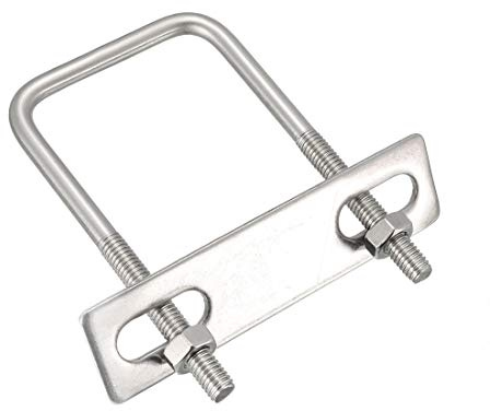 sourcing map Vierkant U-Bolzen M6 D x 1-3/4 B x 3-3/8 L 304 Edelstahl | Muttern Rahmen