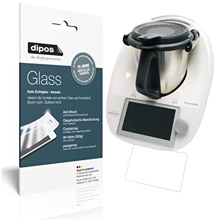 dipos I 2X Displayschutz klar passend für Vorwerk Thermomix TM6 Schutzfolie 9H Anti-Shock
