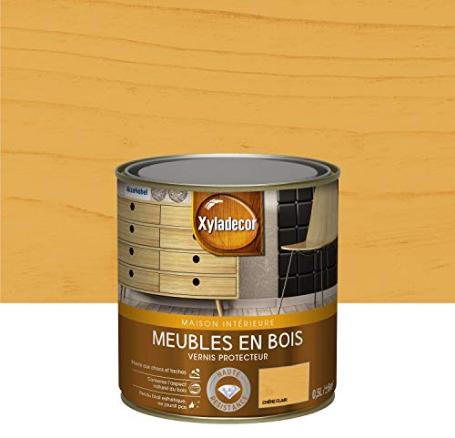 Vernis protecteur Xyladecor pour les meubles intérieurs en bois - aspect satin chêne clair 0,5 L