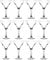 Set of 12 Large Martini V Shaped Cocktail Glasses - 300ml Capacity - Fully Tempered Long Stem Glasses, Dishwasher & Freezer Safe.