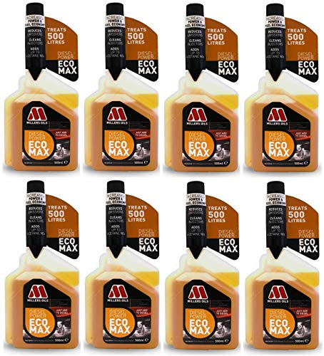 Millers Oils 8 X Diesel Power Ecomax 500ml, Fuel Additive Treatment