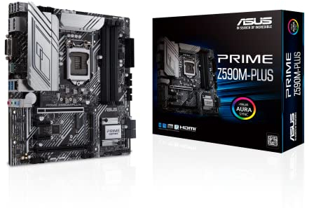 ASUS Prime Z590M-Plus Gaming Mainboard Sockel Intel LGA 1200 (Intel Z590, micro ATX, PCIe 4.0, USB 3.2 Gen 2x2, Thunderbolt 4, Aura Sync)