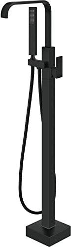 Robinet de baignoire sur pied noir mat avec douchette