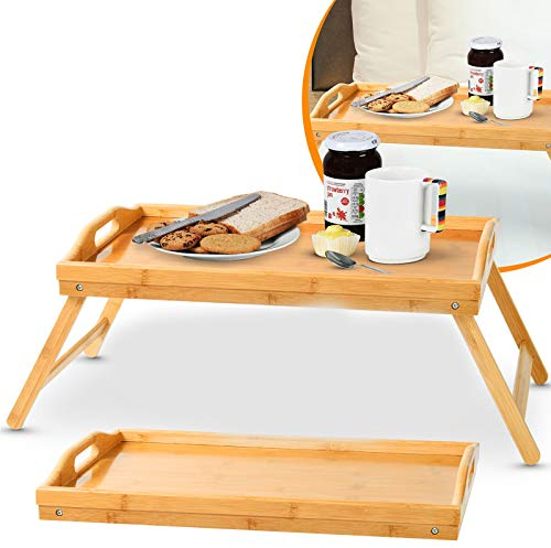 True Face Wooden Tray Bamboo With Folding Legs Serving Folding Food Tray Bed Serving Breakfast Lap Table Mate