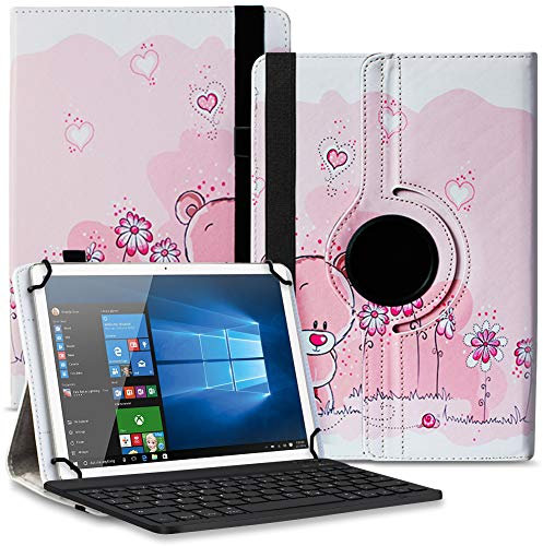 Tablet Hülle kompatibel für Odys Space One 10 / SE Tasche Schutzhülle Bluetooth Case Universal Keyboard Cover 360° Drehbar praktische Standfunktion