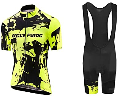 UGLY FROG Damen Radtrikot Set Fahrrad Trikot Kurzarm + Radhose mit Sitzpolster
