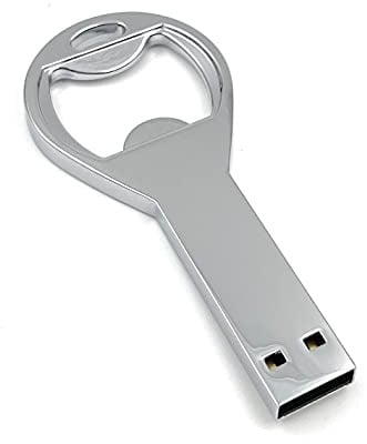 Onwomania USB Stick 32GB Flaschenöffner aus Metall Silber USB Speicherstick - Datenspeicher - Memory Stick für Laptop Notebook Ultrabook in Alu Geschenkbox