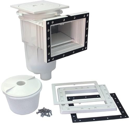 Suinga Skimmer de 17,5 litros con Boca Standard y Tapa Cuadrada para Piscina con Liner y prefabricadas