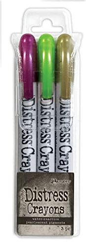Ranger Distress Pearl Crayons Halloween Set 4 (Includes Fortune Teller Wicked Elixir & Decayed)