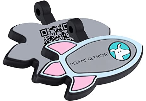 THELUCKYTAG Verbesserte Hundemarken mit QR-Code für kleine, große Haustiere – Silikon-Namensschilder – mehr Platz benutzerdefinierte ID-Tag-Informationen jederzeit und überall