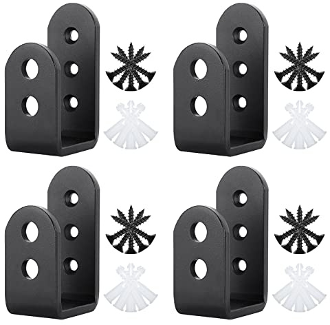 ACXFOND 2x4 Door Barricade Brackets, Black Iron Metal U Brackets, Heavy Duty Open Bar Security Holder Brackets for Home, Garage, Gate, Barn, Shed (4PCS)