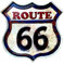 DiiliHiiri Route 66 Vintage Schild – Route 66 Leuchtschild Metall mit LED Dekoration Haus Retro Wand | 42 x 42 x 5 cm