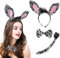 YTOOK Tier Kostüm Set, Zebra Stirnband Fliege Schwanz 3Pcs Kostüm Tier Stirnband Tier Verkleidung Party Dekoration Zubehör Weltbuch Tag Halloween Karneval