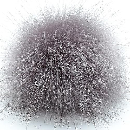 10 Stück 10cm Kunstfell Pompon Fellbommel Pompon Bommel für Mützen Beanies Fellbommel Fellpompon Künstlicher Haarball für Tasche Anhängern Schlüsselanhänger Dekoration Bekleidung Zubehör -dunkelgrau
