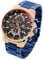 Taffstyle Herren Armbanduhr Edelstahl Wasserdicht Quarz Analog Datum Stopp Stoppuhr Alarm Chronograph Uhr Flieger Sport Fliegeruhr Sportuhr Groß XXL Herrenuhr Männer Blau