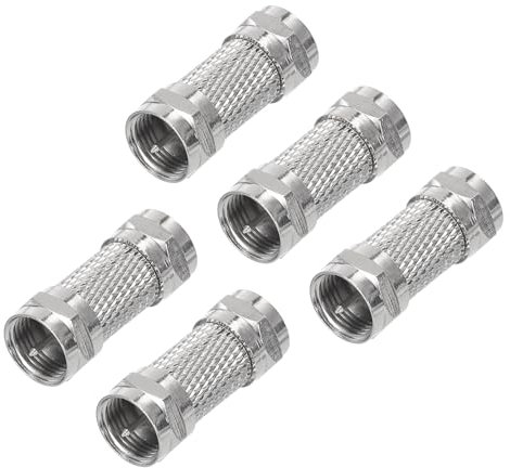 sourcing map 5 conectores coaxiales macho a macho tipo F RG6 adaptador de acoplador coaxial 75 ohmios impermeable, empalmes cable de antena para antena, cable coaxial, TV, divisor