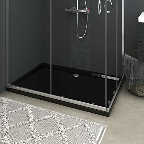 LAPOOH Receveur de douche rectangulaire ABS Noir 80x120 cm,Receveur de Douche,Bac de Douche,Base de Douche