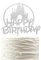 Arthsdite Castle Birthday Cake Topper, Castle Theme Birthday Party Decoration, Princess Prince Happy Birthday Cake Decoration - Silver Glitter