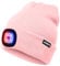 ATNKE LED Beleuchtete Mütze,Wiederaufladbare USB 4 LED Rot und Blau Leuchten Blinkender Laufmütze mit Licht Extrem Heller Lampe Winter Warme für Herren und Damen Geschenke/Light Pink