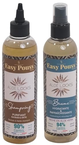 Aloe Locks | Reinigendes Baobab-Brennnessel-Shampoo 250 ml + feuchtigkeitsspendender Nebel 250 ml | beruhigt Juckreiz der Kopfhaut | Anti-Schuppen | stimuliert das Haarwachstum