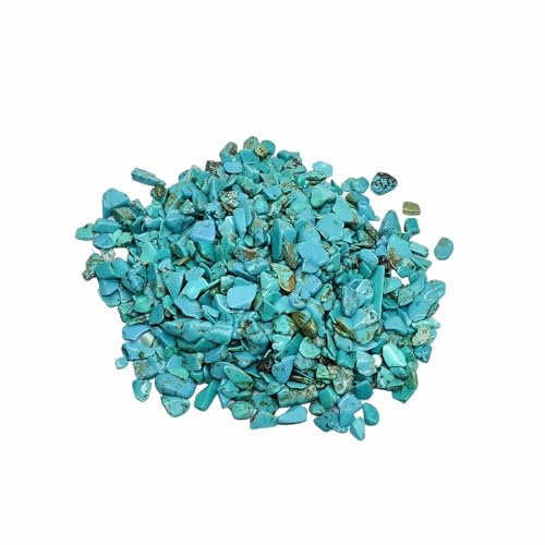 VMDEKK Turquoise Chips Stones,Fish Tank Gravel and Crystals in Pebbles Bulk for Healing,Decorate,Tumbled Stone Shaped Stones Supply to Plants,Succulents, Crafts,Vases Filler, Aquarium Gravel 100g.