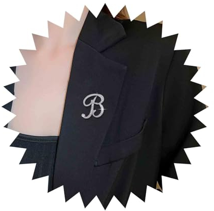 Cimenexe Vintage Kristall Brosche Silber Cz Anfangsbuchstaben Brosche Pin Cz Gepflastert Alphabet Pin Brosche Strass Buchstaben Brosche Pin Hochzeit Revers Pin Bankett Abzeichen Pins(initial B)
