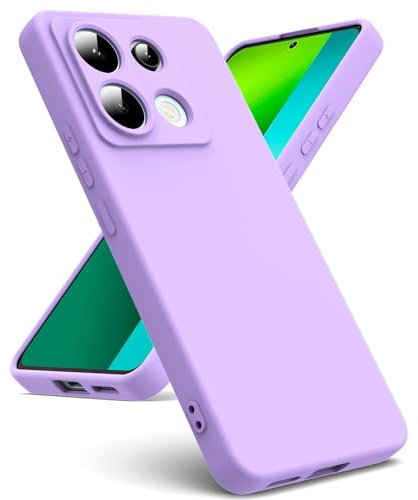 Oududianzi - Cover Compatibile con Xiaomi Redmi Note 13 Pro 5G / Xiaomi Poco X6 5G [Cover in Silicone Liquido] [Interno in Microfibra] Gomma Gel di Silicone Liquida Antiurto Custodia - Viola Chiaro