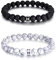 Lantine 2 Stück Mit Buchstaben H Armbänder 8mm Naturstein Pärchen Armband Perlenarmband Kommt in eine Raffinierte Geschenk-Box