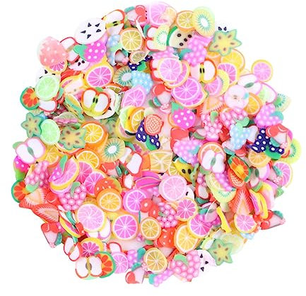 SHINEOFI 300pcs Polymer Clay Slices Fruit Nail Art Slices Lemon Strawberry DIY Nail Art Decorations Clay Supplies