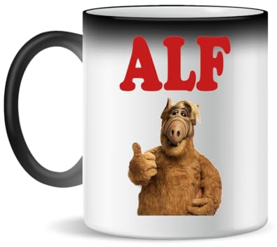 Alf Portrait Tv Show Design Keramiktasse für Tee und Kaffee, 300ml, Magic White Pink Black 330ml