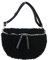 OBC Made in Italy Damen Teddyfell Tasche Plüsch Bauchtasche Hüfttasche Schultertasche Bodybag Umhängetasche Crossbody Teddyplüsch Crossbag Gürteltasche Wintertasche Lammfell Optik Schwarz M