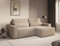 MOEBLO Ecksofa Denver Mini – Ecksofa aus Cord, Schlafsofa Sofagarnitur Sofa Eckcouch L-Form Cordstoff mit Bettkasten und Schlaffunktion, Ottomane beidseitig montierbar (Dunkelbeige)