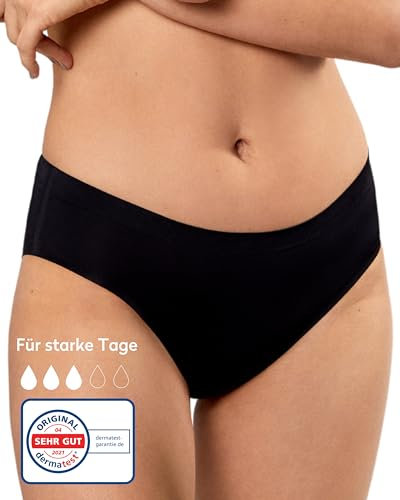 Periodenunterschwäsche Seamless Nahtlos - Perioden Unterwäsche ideal für Starke Blutung - Menstruationsunterwäsche