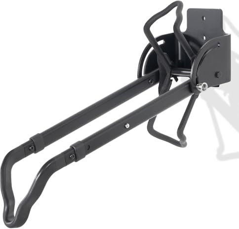 CyclingDeal Fahrrad-Wandhalterung, vertikal, verstellbar, faltbar, für 50,8 cm - 73,7 cm (20 - 29 Zoll) MTB 700C Rennräder Zuhause Garage Lagerung - Max. Reifenbreite 6,1 cm - 1 Packung